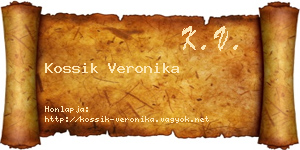 Kossik Veronika névjegykártya